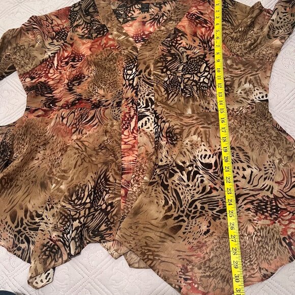 Ashley Stewart Brown Animal Print Tunic Women's Blouse Size 22/ 2XL‎ - Picture 5 of 6